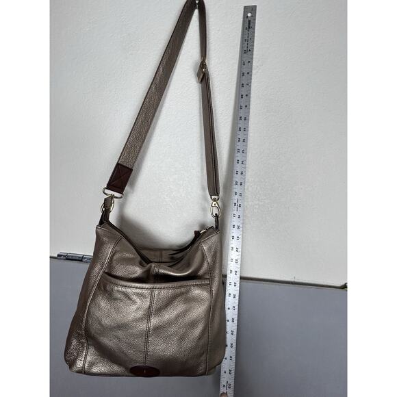 Fossil / Morgan / Traveler / Gold, Metallic / Leather / Crossbody / Bag - Picture 7 of 13